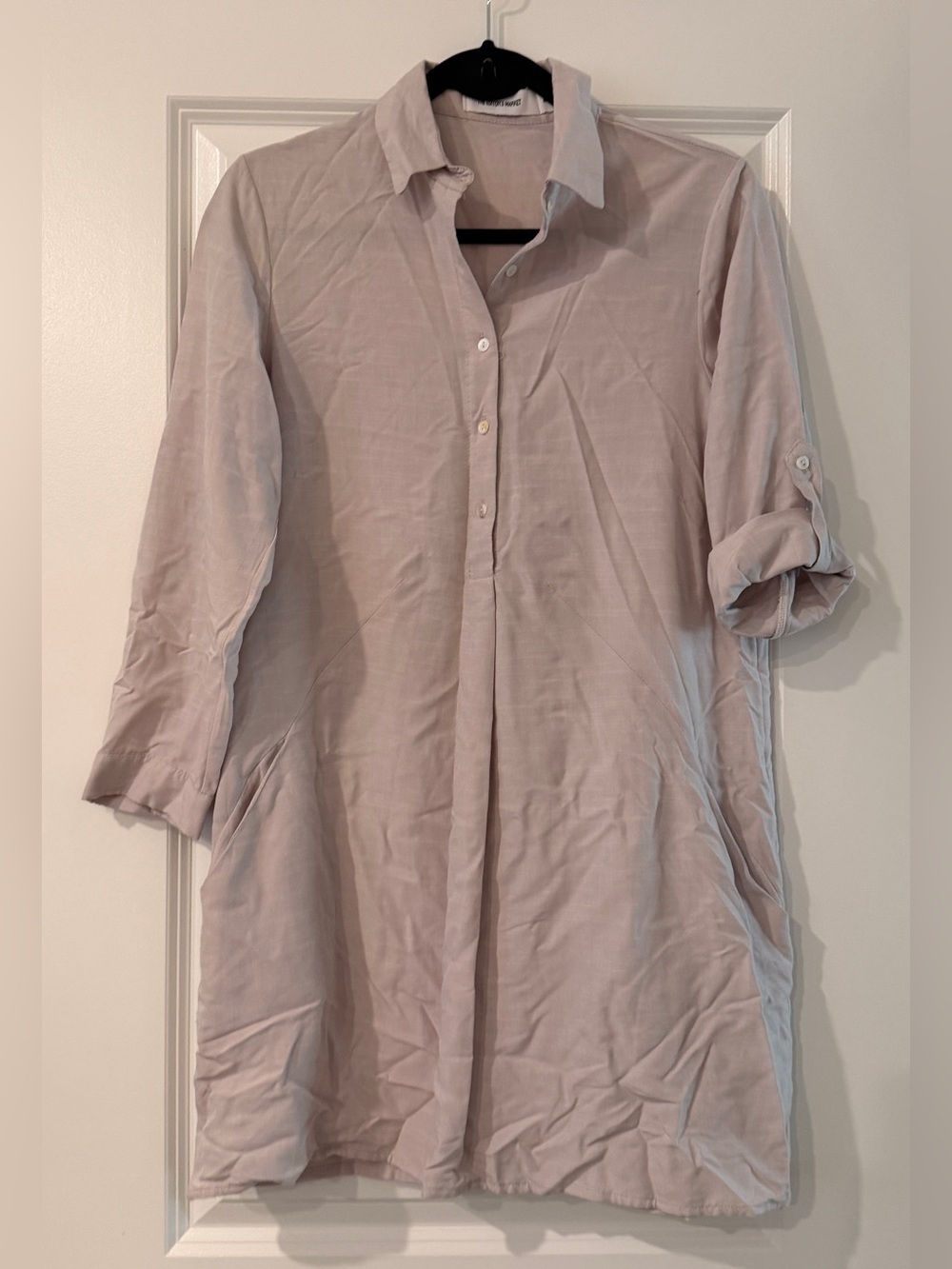 Light Gray Collared Mini Dress